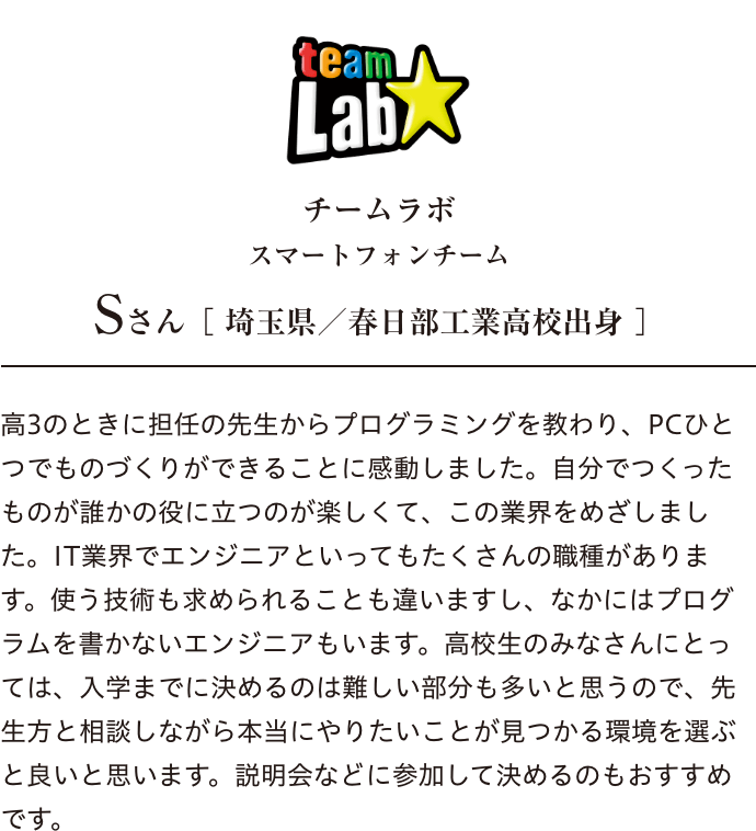 チームラボ Sさん